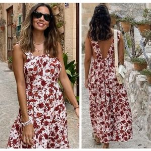 NWT Mango 100% Cotton Blogger Favorite Floral Print Dress